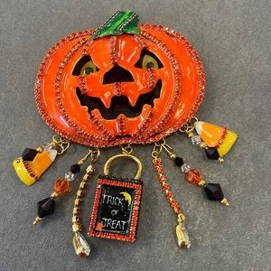 Lunch at the Ritz enameled pumpkin pin